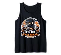It's Ok I'm A Ninja Funny Cartoon Quote Saying Broma Lema Camiseta sin Mangas