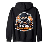 It's Ok I'm A Ninja Funny Cartoon Quote Saying Broma Lema Sudadera con Capucha