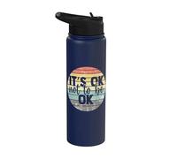 It's ok not to be ok Vintage Mental Health Awareness Stainless Steel Insulated Water Bottle