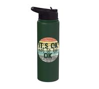 It's ok not to be ok Vintage Mental Health Awareness Stainless Steel Insulated Water Bottle