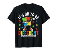 It's Ok To Be Different Dabbing Puzzle Autism Awareness Camiseta