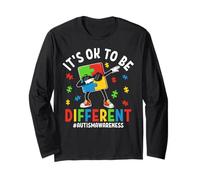 It's Ok To Be Different Dabbing Puzzle Autism Awareness Manga Larga