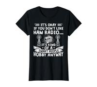 It's Okay If You Don't Like Ham Radio Camiseta gráfica económica, Mujer, Negro, XS