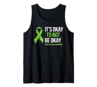 Its Okay To Not Be Okay Lazo Verde Conciencia Salud Mental Camiseta sin Mangas