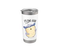 It's Owl Good Funny Bird Juego de palabras Vaso térmico de acero inoxidable de doble pared