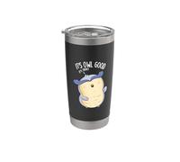 It's Owl Good Funny Bird Juego de palabras Vaso térmico de acero inoxidable de doble pared
