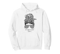 It's Race Day Y'all Pista de Carreras desordenado Bollo Mujer Carreras Sudadera con Capucha