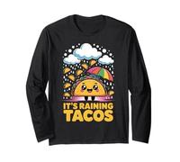 It's Raining Tacos Cute Food Kawaii Diseño Colorido Manga Larga