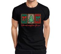 It's The Most Wonderful time Christmas Tree Bow Holiday Vintage Camiseta para hombre, Negro , S