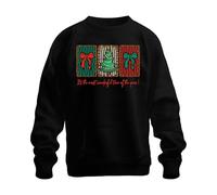 It's The Most Wonderful time Christmas Tree Bow Holiday Vintage Sudadera Unisex Jersey, Negro, L