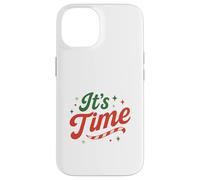 It's Time Christmas Retro Holiday Candy Cane Design Festive Carcasa para iPhone 14