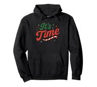 It's Time Christmas Retro Holiday Candy Cane Design Festive Sudadera con Capucha