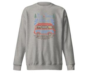 It's Time for a New Adventure - Sudadera unisex de cuello redondo para adultos, Gris carbón., XL