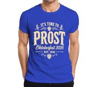 It's Time to Prost Oktoberfest 2026 Bier Camiseta para hombre, azul, S