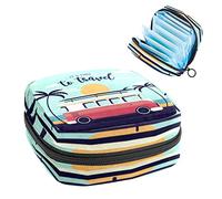 It's Time To Travel-02 - Bolsa de almacenamiento para servilletas sanitarias, Varios colores, 4.7x6.6x6.6 in/12x17x17 cm