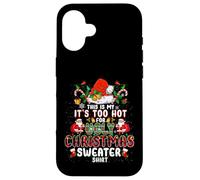 It's Too Hot For Ugly Christmas Sweater Santa Xmas Pajamas Carcasa para iPhone 16