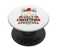 It's Too Hot For Ugly Christmas Sweater Santa Xmas Pajamas PopSockets PopGrip Adhesivo