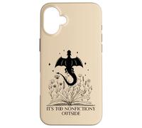 It's Too Nonfictiony Outside Book Dragon Reading Fantasy Era Carcasa para iPhone 16 Plus