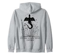 It's Too Nonfictiony Outside Book Dragon Reading Fantasy Era Sudadera con Capucha
