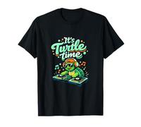 Its Turtle Time DJ Turtle Cute Wildlife Juego de Palabras Camiseta