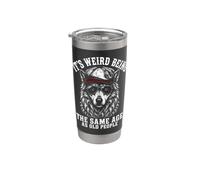 It's Weird Being the Same Age as Old People Wolf Aging Joke Vaso térmico de acero inoxidable de doble pared