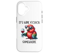 It's Wine O Clock Drinking Parrot Its 5 O'Clock Somewhere Carcasa para iPhone 16