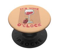It's Wine O'Clock Alcohol Kawaii Lindo Divertido PopSockets PopGrip Adhesivo