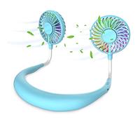 ITSHINY Ventilador Cuello, Ventilador Cuello Portátil, Mini Ventilador Portatil, Ventilador de Manos Libres Ventilador USB con Ajustable 3 Velocidades Recargable para Viajes, Deporte, Oficina, Hogar