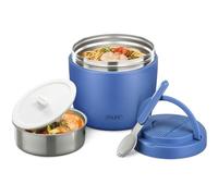 Itslife Termo para Comida 970ml, Fiambrera Acero Inoxidable,Taza Aislada con Cuchara Plegable, Aislante Térmico Recipiente para Sopas, Ensaladas, Adecuado para Oficinas y Escuelas, Azul