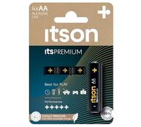 ITSON, AA Premium Pilas alcalinas, Paquete de 4, lo Mejor para cámaras, mandos de Juegos, 1.5 V, LR6IPR/4CP