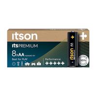 ITSON, AA Premium Pilas alcalinas, Paquete de 8, lo Mejor para cámaras, mandos de Juegos, 1.5 V, LR6IPR/8CP
