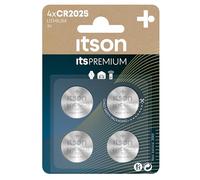 ITSON, CR2025 Pilas de botón de Litio, 3V, Paquete de 4, lo Mejor para Llaves de Coche, Relojes y pulsómetros