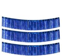 ITTRUH Guirnalda de oropel, 30 x 300 cm, telón Fondo for Fiesta, Guirnalda Flecos Aluminio, serpentinas metálicas, Pancarta Colgante for cumpleaños, Bodas, Decoraciones navideñas(Blue)