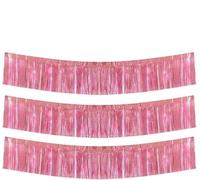 ITTRUH Guirnalda de oropel, 30 x 300 cm, telón Fondo for Fiesta, Guirnalda Flecos Aluminio, serpentinas metálicas, Pancarta Colgante for cumpleaños, Bodas, Decoraciones navideñas(Pink)