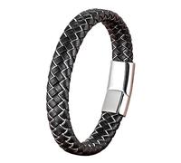 ITTRUH Pulsera de cuerda trenzada magnética for hombres, pulseras for hombres y mujeres, pulsera hecha a mano, pulsera de diseño Simple, regalos for amigos(Silver Silver,19CM)