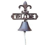 ITTRUH Timbre de Hierro Fundido, Timbre Pared rústico con Placas Bienvenida, Puerta manivela montada en Metal Pesado Granja