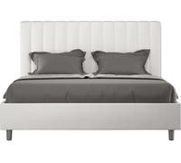Ityhome Canapé abatible 160x190 cuero sintético blanco