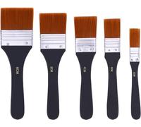 iTYOOS 5 Piezas Cepillo Pintura, Pincel Plano, Pincel Barniz Brochas Pintura, Brochas Pintura, Kit Brochas Pintura Pared,Cepillo de Pintura para Pintura, Pintura al óleo, Pintura (2/3/4/5/6cm)