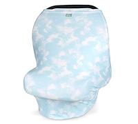 Itzy Ritzy Funda de lactancia 4 en 1, funda para asiento de coche, funda para carrito de compras y bufanda infinita - transpirable, funda multiusos para lactancia materna, nube azul