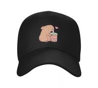 IUAOUADA Exterior Unisex Mono Capybara Loves Bubble Tea Gorra de béisbol Sombrero Vintage Personalizado para Hombres Regalos Personalizados para Mujer