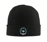 IUAOUADA Gorro Unisex de Invierno con gráfico de avión Azul Verdoso B 2 Stratofortress de Punto para un Gorro Negro de Invierno para Hombres