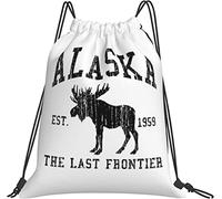 IUBBKI Alaska The Last Frontier Gifts Mochila negra Regalos para niñas Cumpleaños Navidad Bolsas con cordón Bolsa de maquillaje