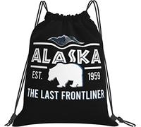 IUBBKI Alaska The Last Frontliner 1959 Regalos Mochila negra Saco de cuerda de natación duradero para deportes Gimnasio Yoga Playa Accesorios de viaje