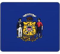 IUBBKI Alfombrilla de ratón con la Bandera de Wisconsin, de Piel Antideslizante, 10.0 x 12.0 in, Alfombrilla para ratón