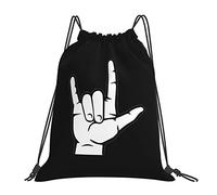 IUBBKI Asl American Sign Language I Love You 14x16 In Mochila con cordón Bolsa de gimnasio ligera Bolsa de baloncesto impermeable
