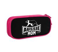 IUBBKI Aussie Mom Australian Shepherd Dog Estuche de lápices de Gran Capacidad de Doble Capa Office School Estuche de lápices portátil