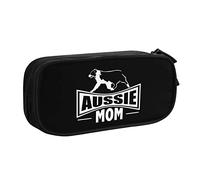 IUBBKI Aussie Mom Australian Shepherd Dog Estuche de lápices de Gran Capacidad de Doble Capa Office School Estuche de lápices portátil