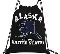 IUBBKI Bandera patriótica de Alaska Est 1959, regalos, bolsas negras, bolsa pequeña impermeable para estadio, colegios, eventos deportivos, trabajo, accesorios de concierto