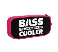 IUBBKI Bass It's Like Guitar But Cooler Pencil Bag Estuche de lápices portátil de Gran Capacidad de Doble Capa para Oficina y Escuela