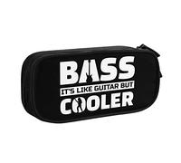 IUBBKI Bass It's Like Guitar But Cooler Pencil Bag Estuche de lápices portátil de Gran Capacidad de Doble Capa para Oficina y Escuela
